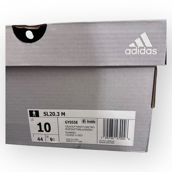 Adidas SL20.3 Running Shoes Black White Lightweight Sneakers GY0558 Size Mens 10 main image 4